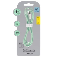 Blavec Kabelis Candy pīnīts - Type C to Lightning - PD 20W 2,4A 2 metres Apple CarPlay (CCA-CL24GN20) žalias
