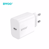 BWOO wall įkroviklis CDA233 PD 20W 1x USB-C with USB-C - USB-C laidas baltas