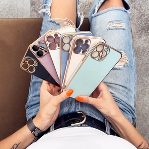 Lighting Color dėklas telefonui Xiaomi Redmi Note 11 gelinė apsauga su auksiniu rėmeliu violetinė