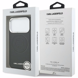 Karl Lagerfeld K Head Point Logo MagSafe Dėklas for iPhone 17 Pro - juodas