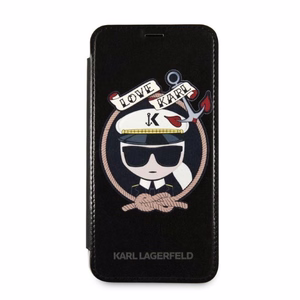 Karl Lagerfeld Signature Glitter Dėklas telefonui iPhone X/Xs - juodas