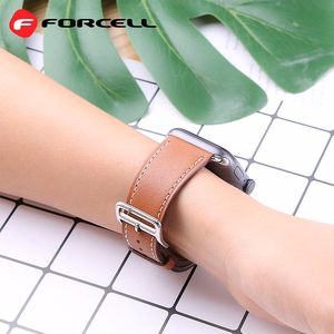 FORCELL F-DESIGN FA20 ekologiškos odos dirželis APPLE laikrodžiui 42 / 44 / 45 / 49 mm rudas