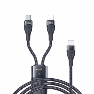 YESIDO LAIDAS CA87 100W TYPE-C/2IN1  1,4M 3,5A juodas