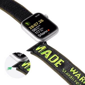 Dux Ducis dirželis (lauko versija) Apple Watch Ultra dirželis, SE, 9, 8, 7, 6, 5, 4, 3, 2, 1 (49, 45, 44, 42 mm) nailoninė apyrankė juoda/žalia