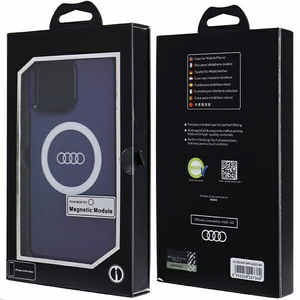 Audi IML Magnetinis dėklas su dideliu logotipu telefonui iPhone 14 Pro Max - mėlynas