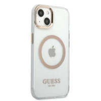 Guess GUHMP13MHTRMD iPhone 13 6.1 "auksinis / auksinis kietas dėklas Metalinis kontūras Magnetinis