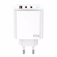 JELLICO tinklo įkroviklis EU20 GaN PD 65W 2xUSB-C + 1xUSB QC3.0 baltas