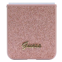 Guess Glitter Script dėklas telefonui Samsung Galaxy Z Flip 5 - rožinis