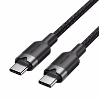 Vention USB-C į C kabelis, apipintas, 3A, 480Mbps, 60W, 2m, BK