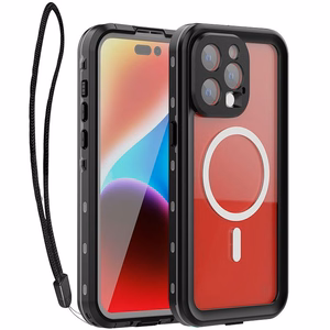 Atsparus vandeniui dėklas SHELLBOX DOT suderinamas su MagSafe IPHONE 15 Pro Max juodas