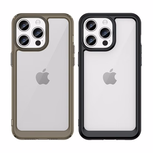 Sustiprintas dėklas su lanksčiu rėmeliu iPhone 15 Pro Max Outer Space - raudonas