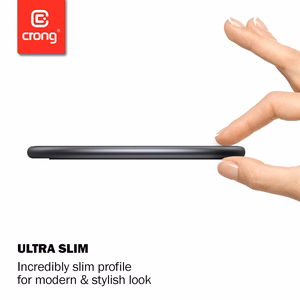 Crong PowerSpot Qi 15 W USB-C belaidis įkroviklis su grūdinto stiklo danga, „Shadow Black“ spalvos