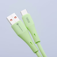 FORCELL F-ENERGY C342 kabelis USB A į Type C QC4.0 3A 66W Silikoninis 1 m žalias