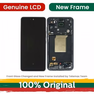 LCD ekranas suderinamas su Samsung A556 A55 5G su rėmeliu / Lemon / (atnaujintas: Telemax)