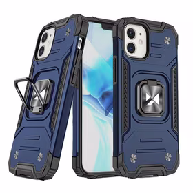 Wozinsky Ring Armor iPhone 14 Plus dėklas telefonui su magnetiniu laikikliu ir žiedu, mėlynos spalvos