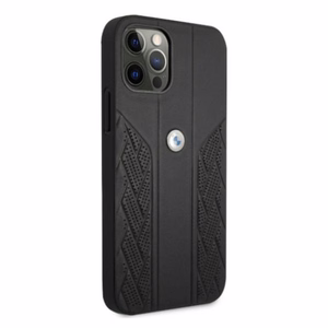 BMW Odinis išlenktas perforuotas dėklas iPhone 12 / iPhone 12 Pro - juodas