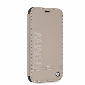 BMW dėklas iPhone Xr su logotipo įspaudu - smėlinis