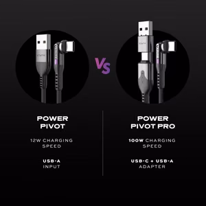 STATIK PowerPivot Pro nailoninis pynimo laidas, USB-C į USB-C, 2 m, juodas