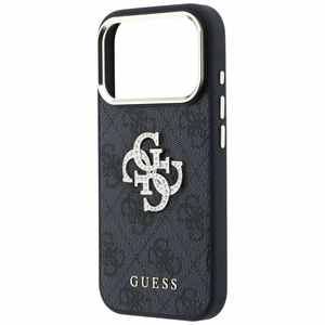 Guess 4G & Big Strass Logo dėklas, skirtas iPhone 18 Pro / 17 Pro – juodas