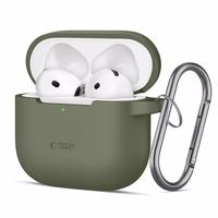 Tech-Protect silikoninis dėklas su kabliuku AirPods 4 - žalias