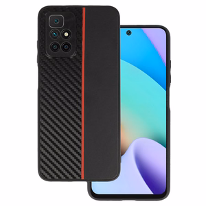 Tel Protect ANGLIES dėklas Xiaomi Redmi 10 juodas su raudona juosta