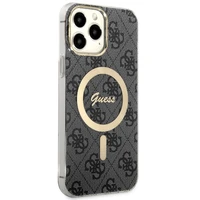 Guess GUHMP13XH4STK iPhone 13 Pro Max 6.7" juodas/juodas kietas dėklas 4G MagSafe