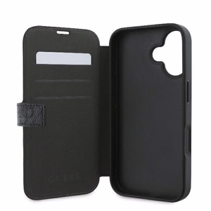 Guess 4G Metal Logo dėklas telefonui iPhone 16 - juodas