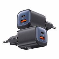 USAMS Tinklo įkroviklis CC254 30W GaN USB-C/USB-A Fast Charging HC Series juodas CC254TC01