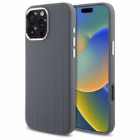 Mercedes silikoninis vertikalios toninės juostos Magnetinis dėklas telefonui iPhone 16 Pro Max - pilkas