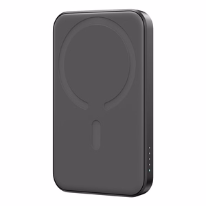 Mini magnetinė išorinė baterija Joyroom JR-W020 5000mAh USB-A USB-C 20W (juoda) + USB-C / USB-C laidas