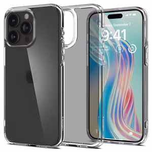 Spigen Ultra Hybrid dėklas telefonui iPhone 15 Pro - skaidrus matinis