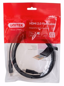 UNITEK HDMI 2.0 4K60HZ laidas, plokščias, 2M, C11063BK-2M