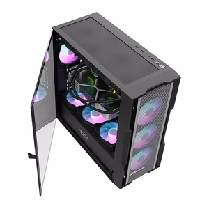 Darkflash DK431 Mesh kompiuterio korpusas (juodas) + 4 ARGB ventiliatoriai