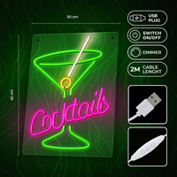 Neon PLEXI LED COCKTAILS rožinis žalias FPNE02X Forever Light