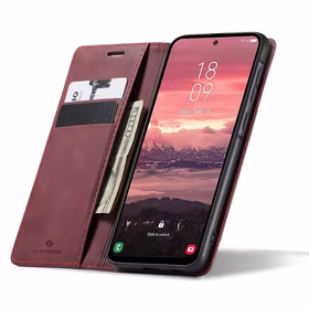 Spacecase Dėklas Wallet Galaxy A56 raudonas