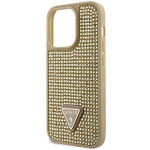Guess GUHCP14LHDGTPD iPhone 14 Pro 6.1" auksinis/auksinis hardcase Rhinestone Triangle