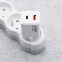 FORCELL F-ENERGY Mini GaN III VT-36 kelioninis įkroviklis su 1 x Type C + 1x USB A jungtimis, PD QC4.0 45W baltas