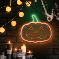 Neon PLEXI LED HAPPY PUMPKIN oranžinis žalias FPNE10 Forever Light