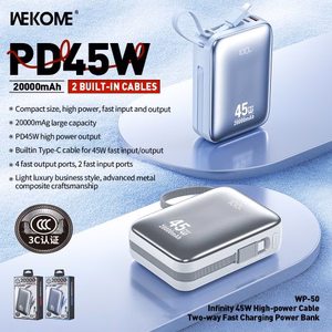 Išorinė baterija WK Design „WP-50“, mėlyna, 20000 mAh (45 W)