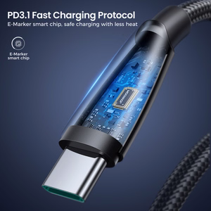 USB kabelis Joyroom SA31-CC5 USB-C to USB-C 240W 1.2m juodas