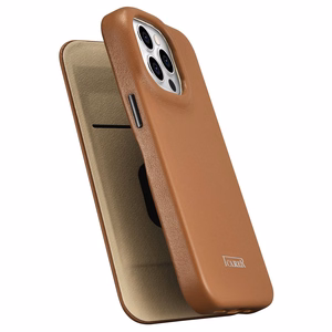 iCarer CE Premium odinis folio dėklas iPhone 14 Pro su MagSafe magnetiniu flipu - raudonas