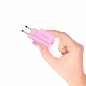 Tech-Protect NCA30 PD 30W QC3.0 USB-A / USB-C sieninis įkroviklis - rožinis