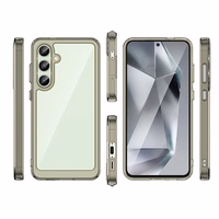 Kosmoso dėklas su gelio rėmu Samsung Galaxy S24 FE - permatomas juodas