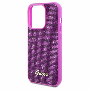 Guess Disco Metal Script dėklas telefonui iPhone 14 Pro Max – fuksijos