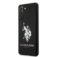 Dėklas telefonui US Polo USHCS21SSLHRBK S21 G991 juodas silikoninis su logotipu