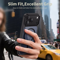 "Tech-Protect Magpeak Magsafe CC" dėklas "iPhone 17 Pro Max" - skaidrus, juodas