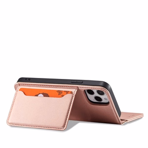 Magnetinis dėklas kortelėms iPhone 12 Pro Max dėklas kortelių piniginė kortelių laikiklis rožinis