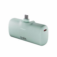 SBS EcoPower 5000 mAh 10W išorinė baterija su įmontuotu USB-C prievadu - žalia
