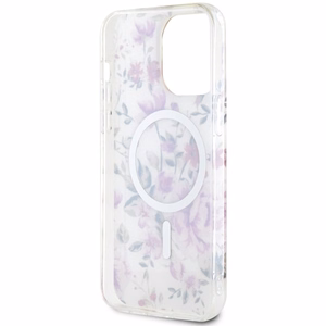 Guess GUHMP14XHCFWST iPhone 14 Pro Max 6.7" skaidrus kietas dėklas Flower Magnetinis