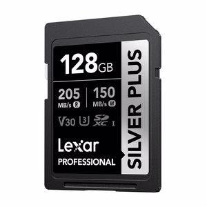 „Lexar Professional SILVER PLUS“ SDXC 128 GB atminties kortelė